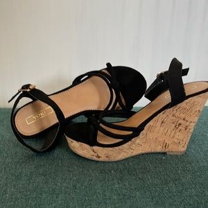 Yoki Aldyn Kork Wedge Sandal Black